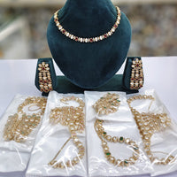 Rajwadi Collection Ethnic Polki Kundan Stone Necklace Set