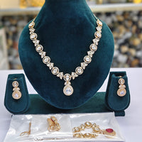 Rajwadi Collection Vintage Rajwadi Style Polki Kundan Stone Necklace Set