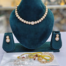 Rajwadi Collection Elegant Polki Kundan Stone Necklace Set