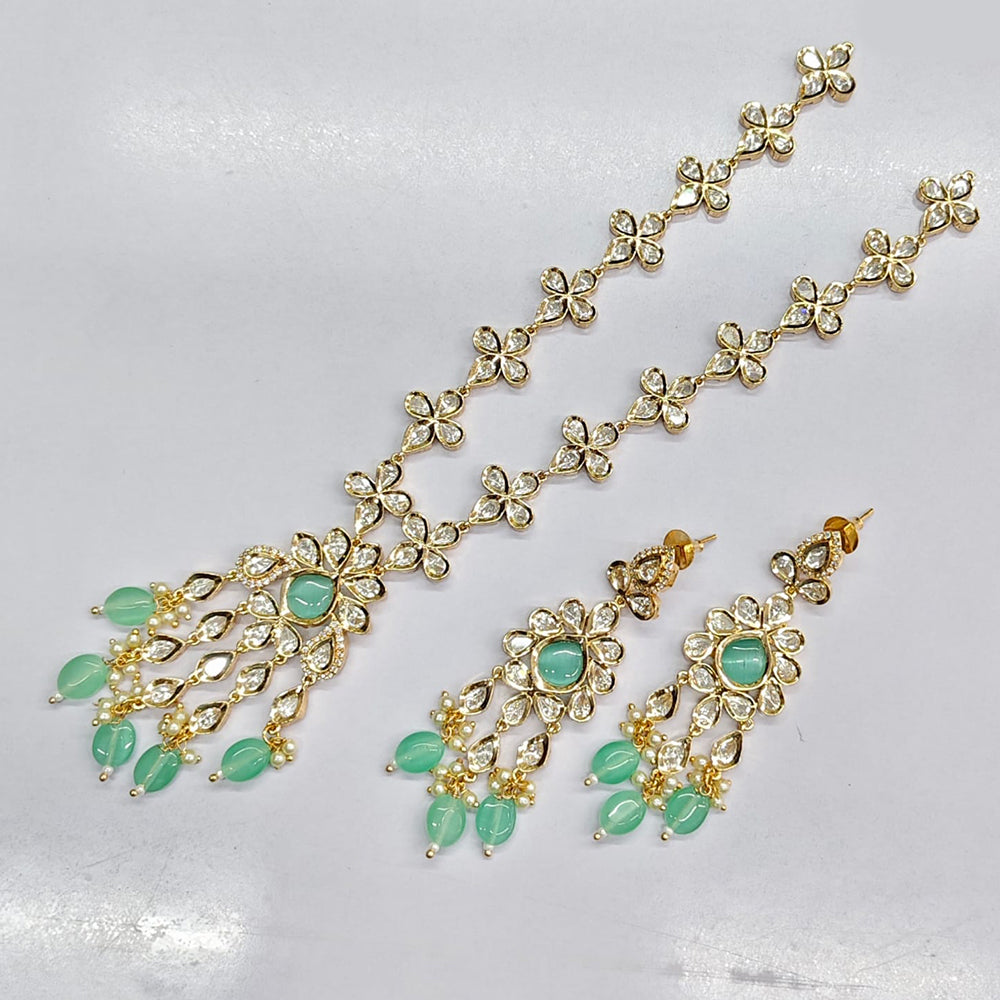 Rajwadi Collection Ethnic Polki Kundan Stone Long Necklace Set