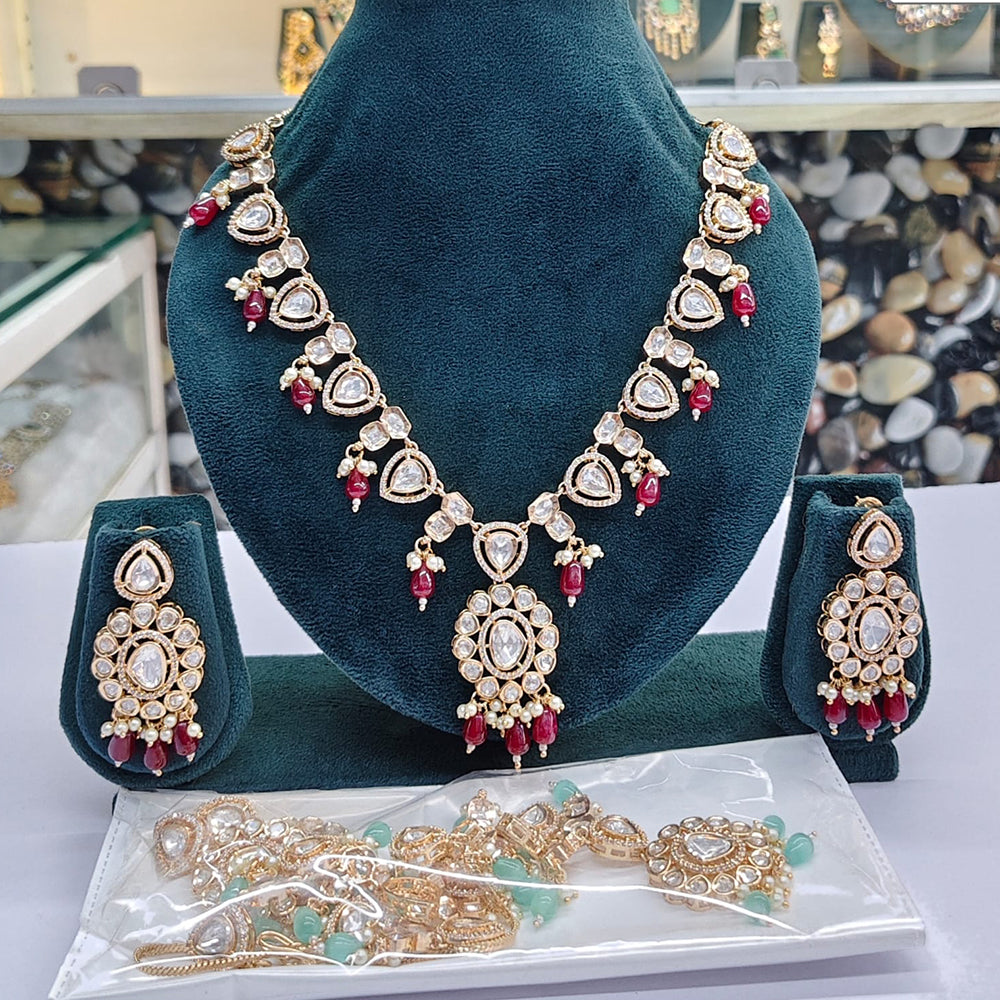 Rajwadi Collection Heritage Polki Kundan Stone Necklace Set