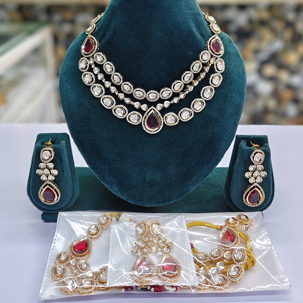 Rajwadi Collection Heritage Polki Kundan Stone Necklace Set