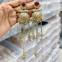 Rajwadi Collection Royal Pota Stone Ghungroo Dangler Earrings