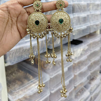 Rajwadi Collection Royal Pota Stone Ghungroo Dangler Earrings
