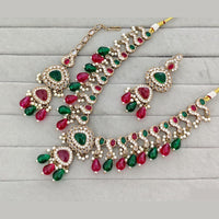 Rajwadi Collection Traditional Crystal Stone And Pearl Necklace Set