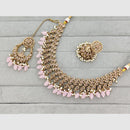 Rajwadi Collection Traditional Crystal Stone And Pearl Necklace Set