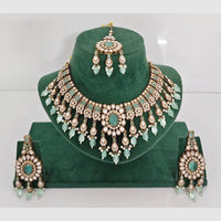 Rajwadi Collection Designer Pota Stone Pearl And Beads Choker Necklace Set