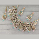 Rajwadi Collection Designer Pota Stone Pearl And Beads Necklace Set