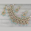 Rajwadi Collection Designer Pota Stone Pearl And Beads Necklace Set