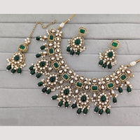 Rajwadi Collection Designer Pota Stone Pearl And Beads Necklace Set