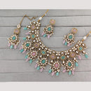 Rajwadi Collection Designer Pota Stone Pearl And Beads Necklace Set