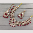 Rajwadi Collection Designer Pota Stone Pearl And Beads Necklace Set