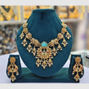 Rajwadi Collection Designer Pota Stone Pearl And Beads Necklace Set