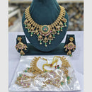 Rajwadi Collection Designer Pota Stone Pearl And Beads Necklace Set 