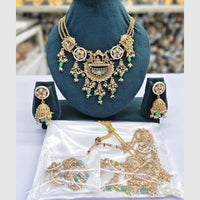 Rajwadi Collection Designer Pota Stone Pearl And Beads Necklace Set 