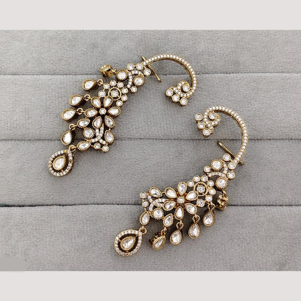 Rajwadi Collection Glamorous American Diamond (Left & Right) Ear Cuff Earrings