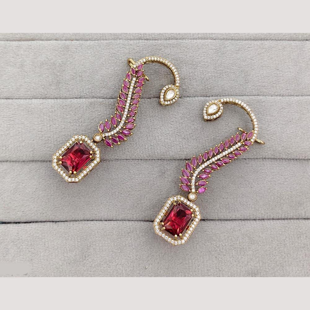 Rajwadi Collection Glamorous American Diamond (Left & Right) Ear Cuff Earrings