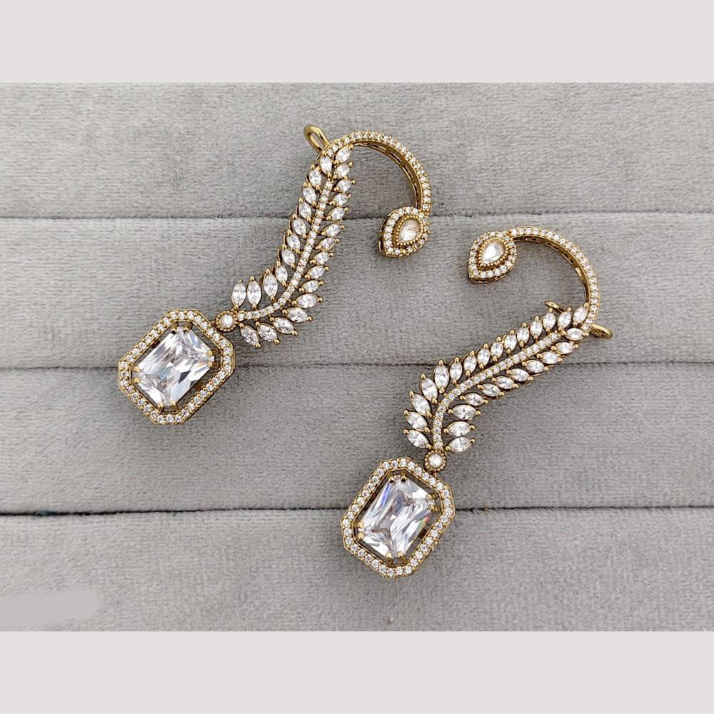 Rajwadi Collection Glamorous American Diamond (Left & Right) Ear Cuff Earrings