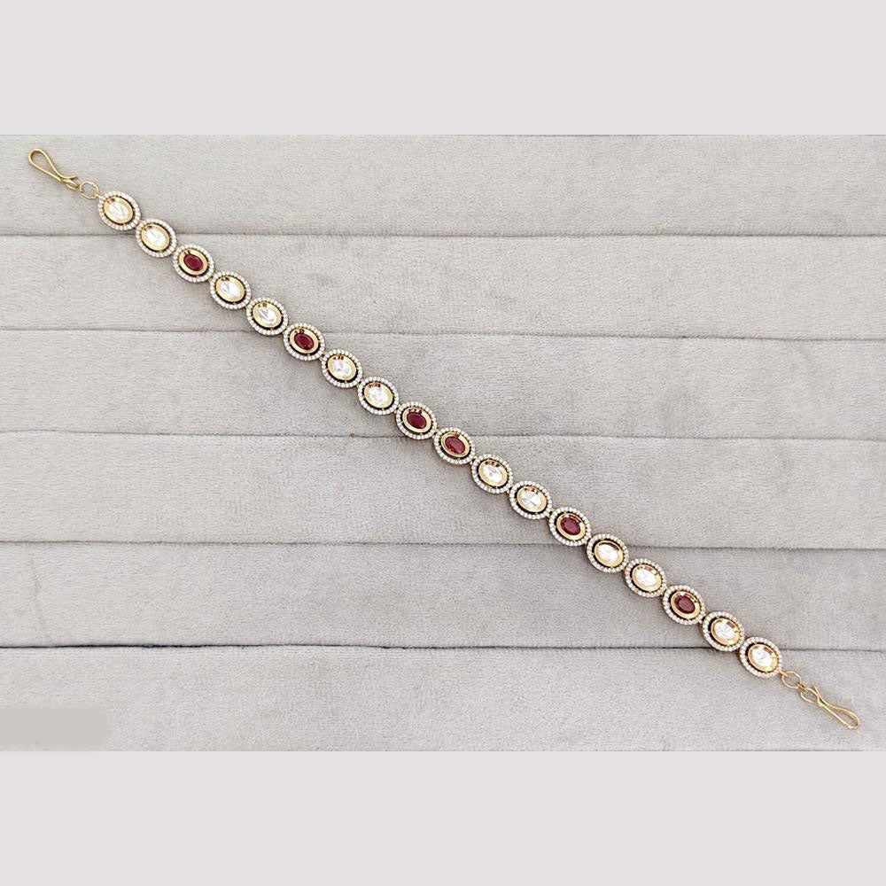 Rajwadi Collection Premium Polki Kundan Matha Patti Headpiece (Sheeshphool)