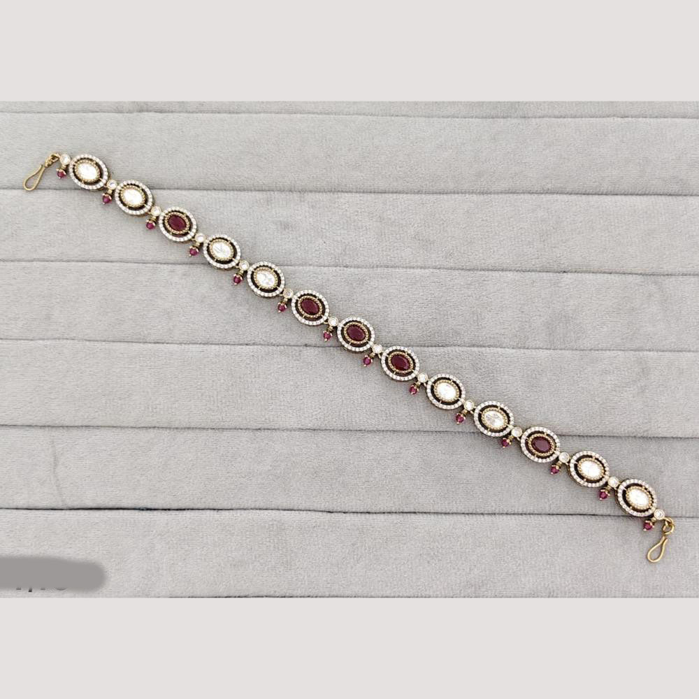 Rajwadi Collection Premium Polki Kundan And Pearl Matha Patti Headpiece (Sheeshphool)