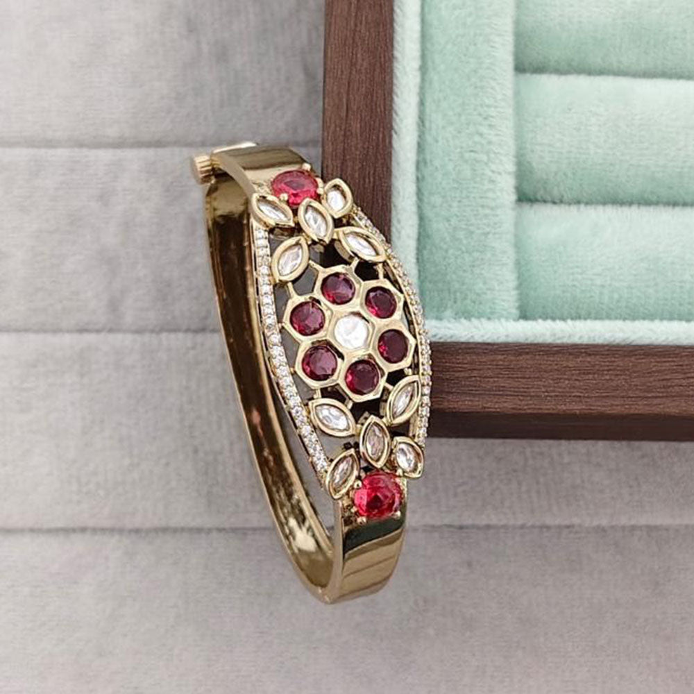 Rajwadi Collection Designer Polki Kundan Stone Kada Bracelet