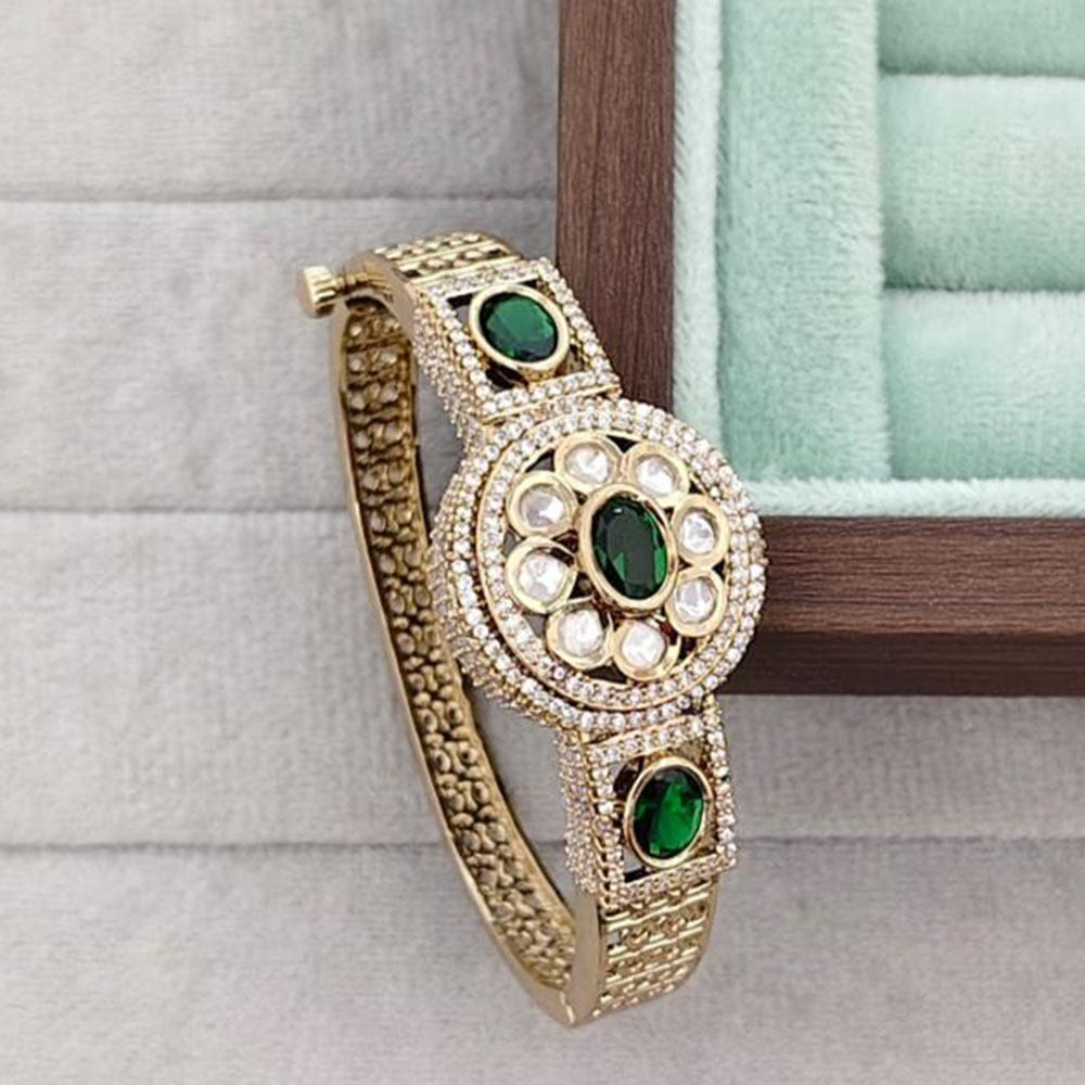 Rajwadi Collection Designer Polki Kundan Stone Kada Bracelet