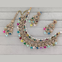 Rajwadi Collection Designer Pota Stone Pearl And Beads Necklace Set