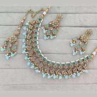 Rajwadi Collection Designer Pota Stone Pearl And Beads Necklace Set