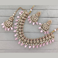 Rajwadi Collection Royal Kundan Pota Stone Pearl And Beads Necklace Set