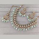 Rajwadi Collection Royal Kundan Pota Stone Pearl And Beads Necklace Set