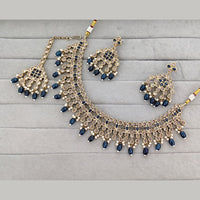 Rajwadi Collection Luxury Kundan Pota Stone Pearl And Beads Necklace Set