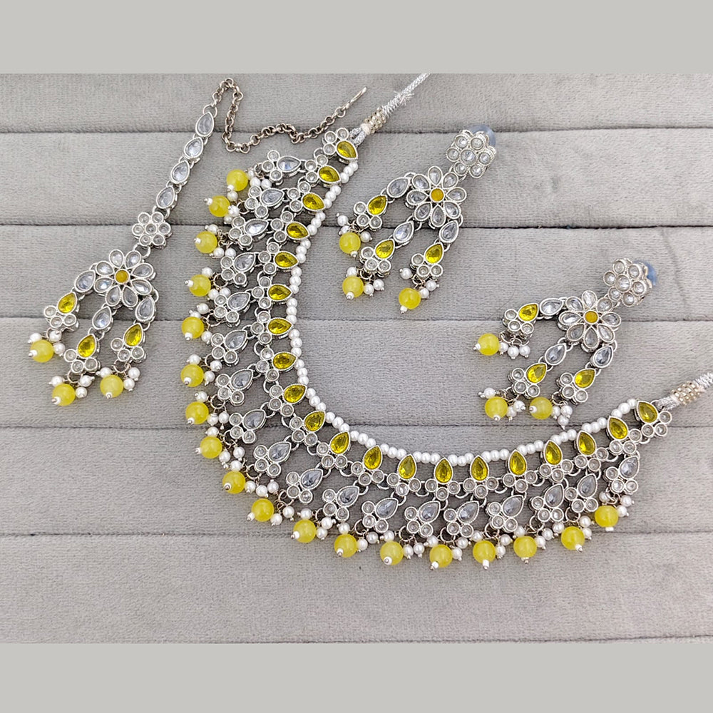 Rajwadi CollectionPremium Kundan Pota Stone Pearl And Beads Necklace Set