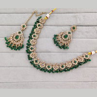 Rajwadi Collection Grand Crystal Stone And Pearl Festive Necklace Set