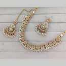 Rajwadi Collection Grand Crystal Stone And Pearl Festive Necklace Set
