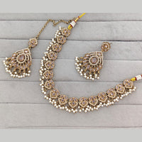 Rajwadi Collection Grand Crystal Stone And Pearl Festive Necklace Set
