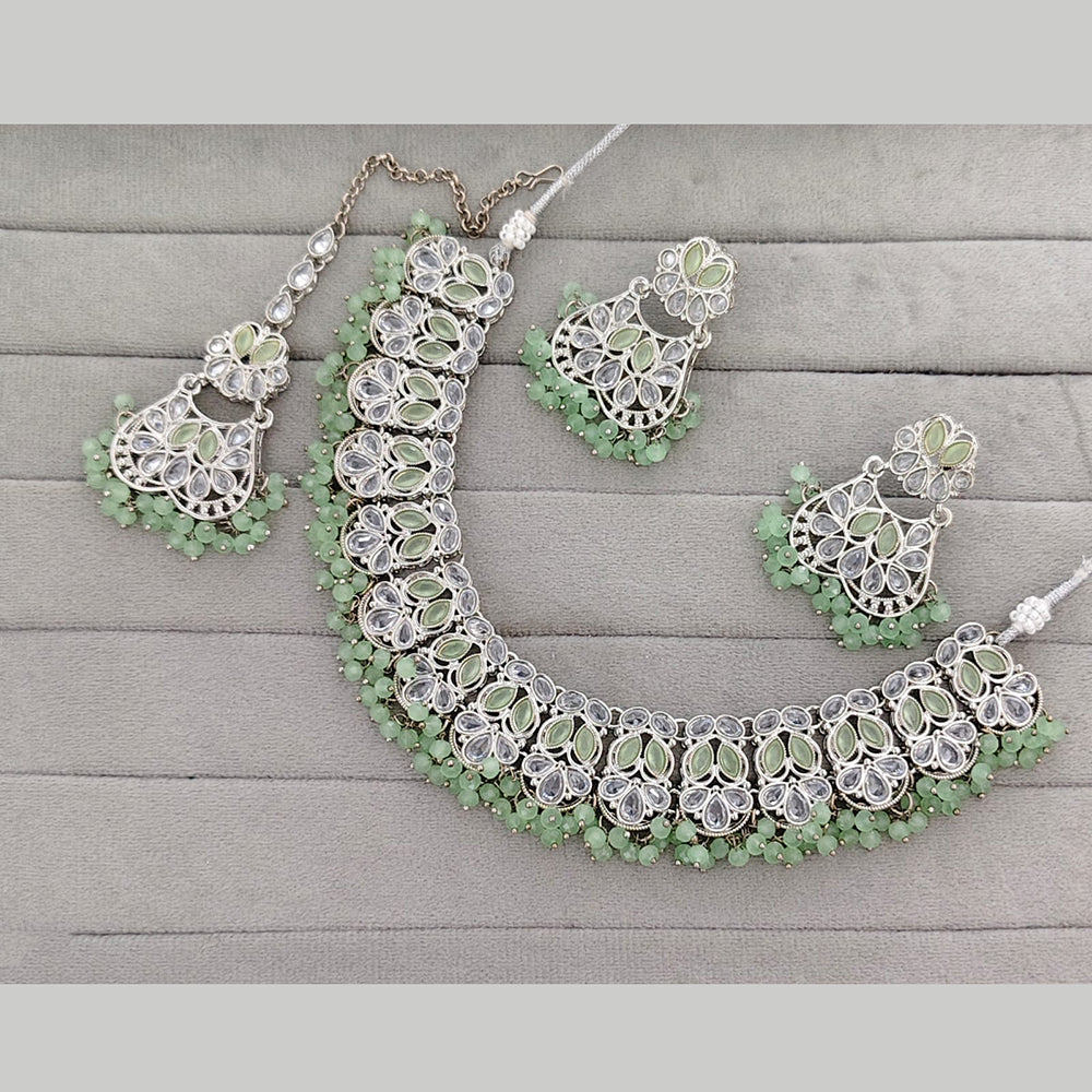 Rajwadi Collection Grand Crystal Stone And Pearl Festive Necklace Set