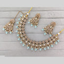 Rajwadi Collection Crystal Stone Pearl And Beads Statement Necklace Set