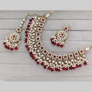 Rajwadi Collection Pota Stone Pearl And Beads Statement Necklace Set