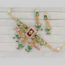 Rajwadi Collection Pota Stone And Pearl Statement Choker Necklace Set
