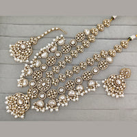 Rajwadi Collection Pota Stone Pearl And Beads Statement Long Necklace Set