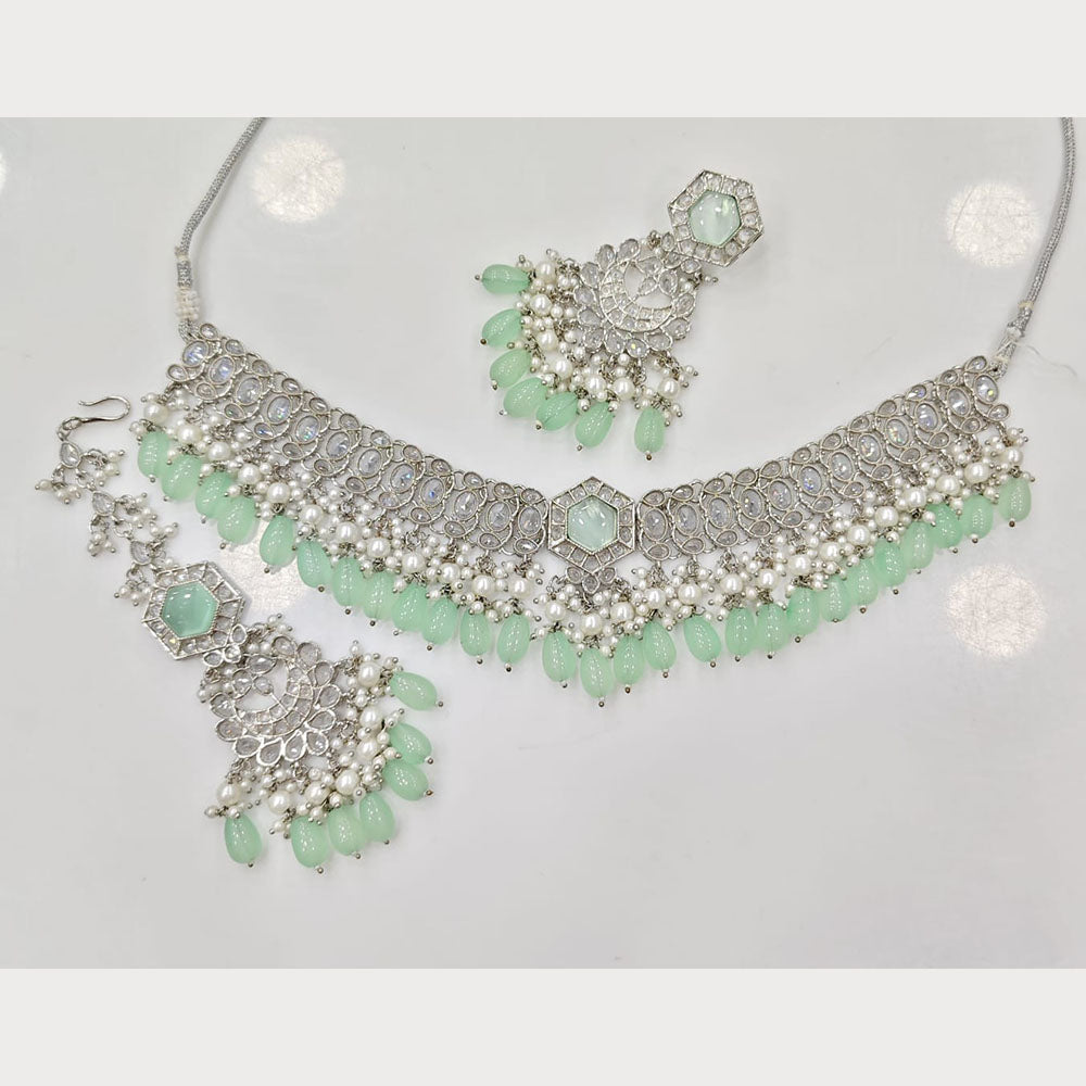 Rajwadi Grand Collection Crystal Stone And Beads Necklace Set