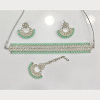 Rajwadi Grand Collection Crystal Stone And Beads Choker Necklace Set