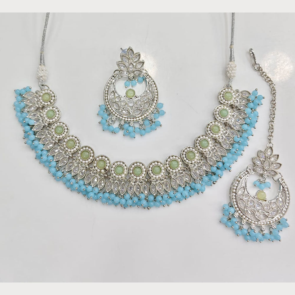 Rajwadi Grand Collection Crystal Stone And Pearl Necklace Set