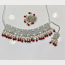 Rajwadi Grand Collection Crystal Stone And Beads Choker Necklace Set