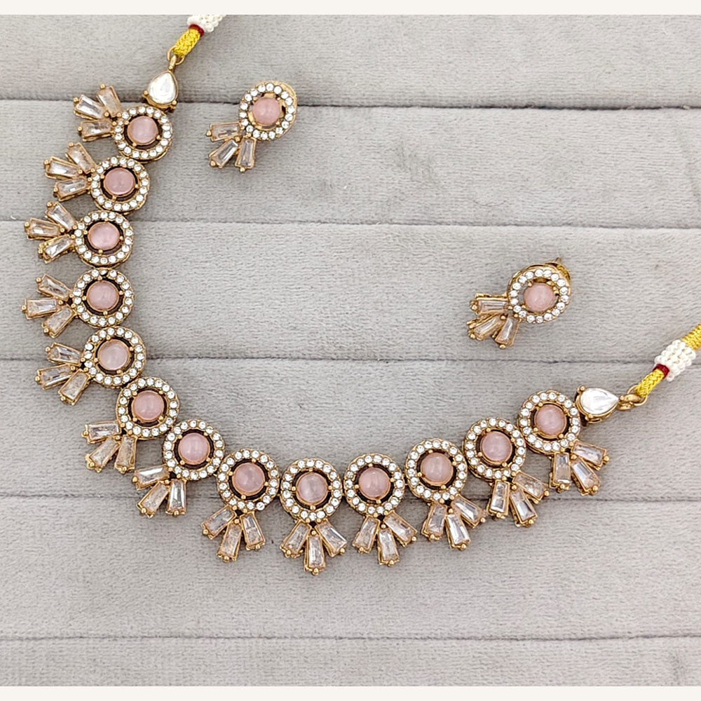 Rajwadi Collection Royal Pota And Crystal Stone Statement Necklace Set