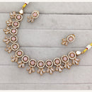 Rajwadi Collection Royal Pota And Crystal Stone Statement Necklace Set