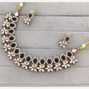 Rajwadi Collection Royal Pota And Crystal Stone Statement Necklace Set