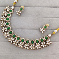 Rajwadi Collection Royal Pota And Crystal Stone Statement Necklace Set