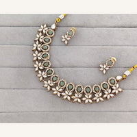 Rajwadi Collection Royal Pota And Crystal Stone Statement Necklace Set