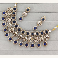 Rajwadi Collection Royal Pota And Crystal Stone Statement Necklace Set